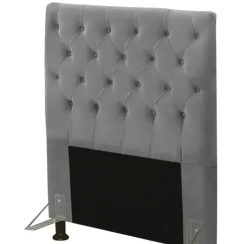 Cabeceira cinza estofada para cama box