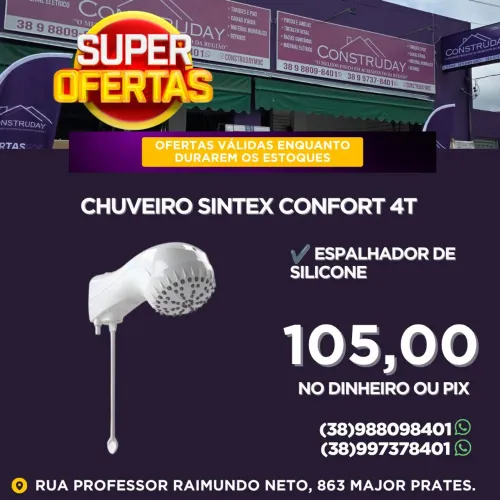Chuveiro Top Banho Sintex - Com Espalhador de Silicone