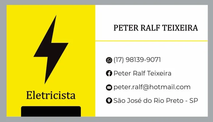 Peter Ralf - Eletricista Especializado Residencial/Predial