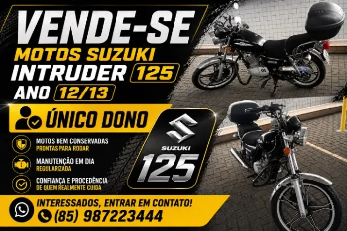 Suzuki Intruder 125cc,2013, único dono.