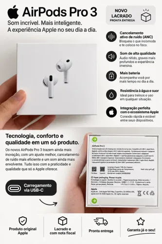 AirPods Pro 3 - Novo Lacrado