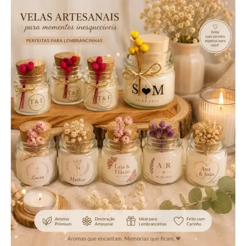 Velas aromáticas personalizadas