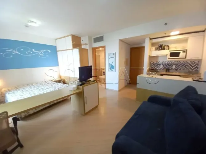 Flat mobiliado à venda no Comfort Suites Alphaville com 33m² suíte vaga e serviços complet
