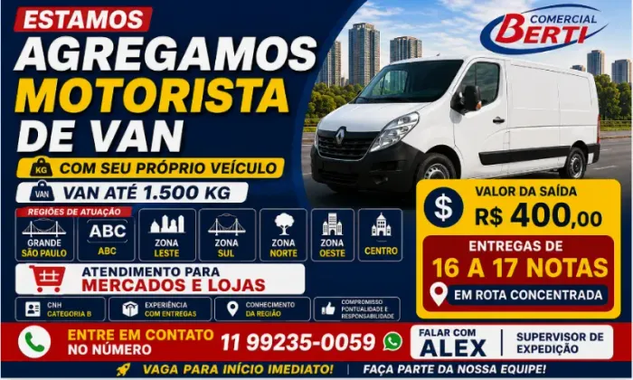 ESTAMOS AGREGANDO VAN ATÉ 1.500 KG