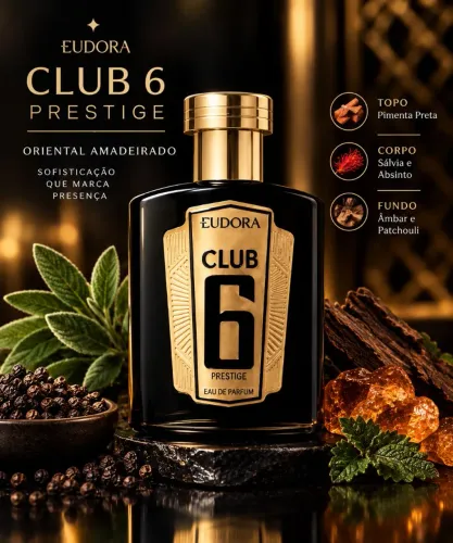 Perfume Masculino Eudora Club 6 Prestige 95ml Eau de Parfum 95ml<br><br>R$ 199,90