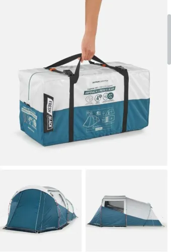 VENDO:Barraca Camping Arpenaz 4.1 Fresh & Black Quechua Branca e Azul (4 Pessoas 1 Quarto)