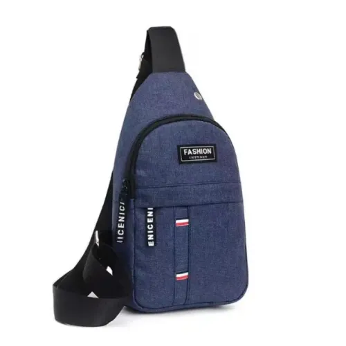 Bolsa transversal azul masculina multifuncional em tecido Oxford, ideal para esportes