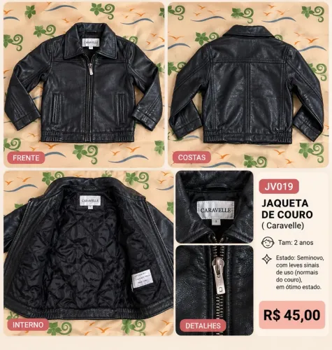 jaqueta couro infantil