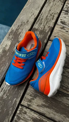 tênis olympikus smash infantil azul laranja 30