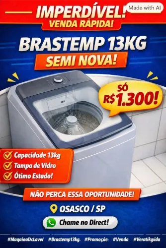 Lava roupa Brastemp 13kg semi nova