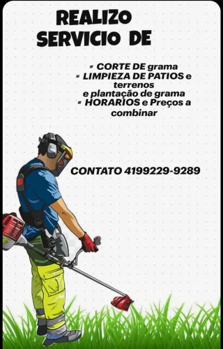 corte de grama limpeza de terreno com mato alto 