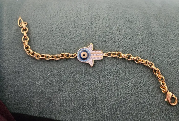 Pulseira olho grego com zirconias 