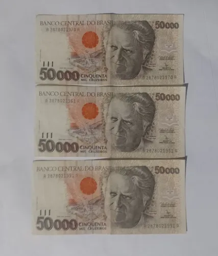 CÉDULAS DE 50.000  LOTE DE(3) - BCB