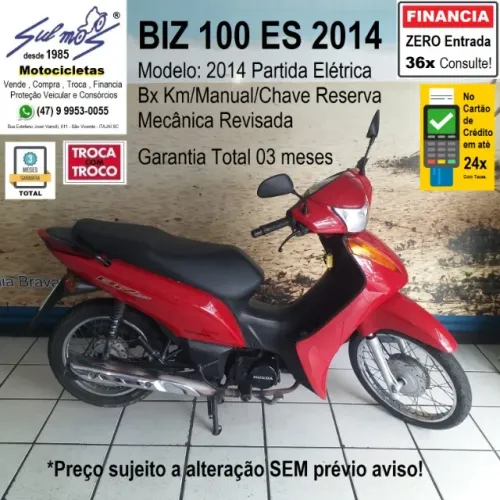 Honda BIZ 100 ES 2014 # Partida Elétrica # No Carnê até 36x. Consulte!