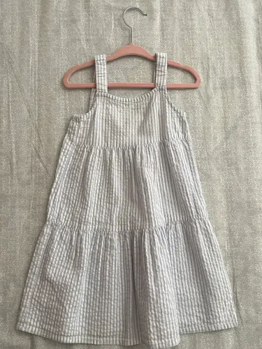 vestido baby club listrado azul e branco