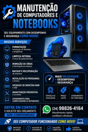 Manutenção e Formatação de computador / Notebook