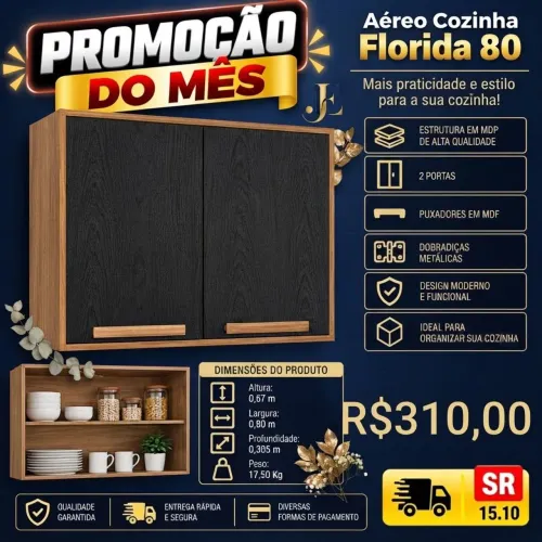 Armário aéreo Flórida com 2 portas