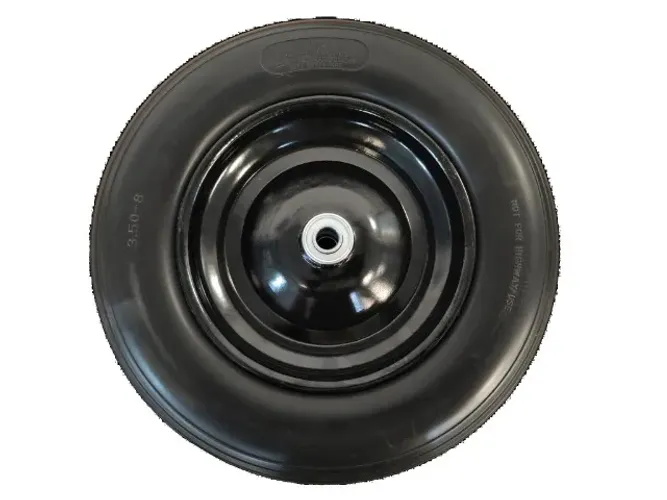 Roda Pu Maciça Preta para Eixo 17mm - Carrinho