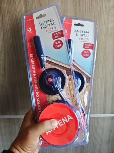 Antena Interna/Externa para Smart TV | Cabo Longo de 5m + Base Imã