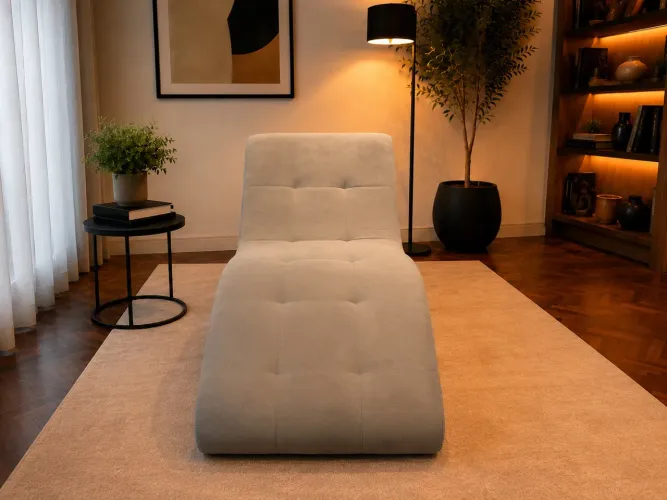 Chaise Longue Divã Poltrona de Descanso em Suede Fendi 1,90 m