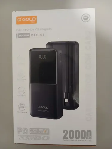 Power Bank A'Gold 20.000mAh 22.5W - Novo!