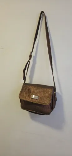 Bolsa ellus original marrom metálico 