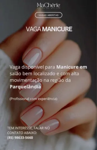 Vaga para manicure