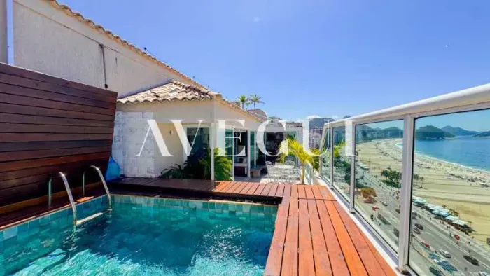 Cobertura Duplex Av Atlântica com Vista Mar, Piscina Privativa, Churrasqueira, 3 Quartos c