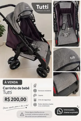 Vende-se Carrinho de Bebê