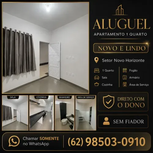 Apê 1 quarto em prédio pequeno e reservado ? Novo e Bonito acabamento de primeira