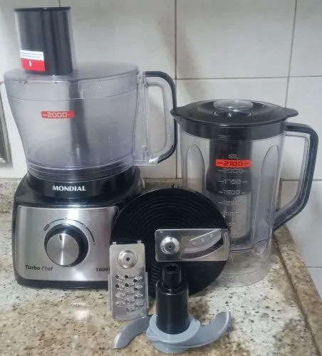 Multiprocessador Turbo Chef 5 em 1, Mondial, Preto, 1000W, modelo MPN-01-B, 220V