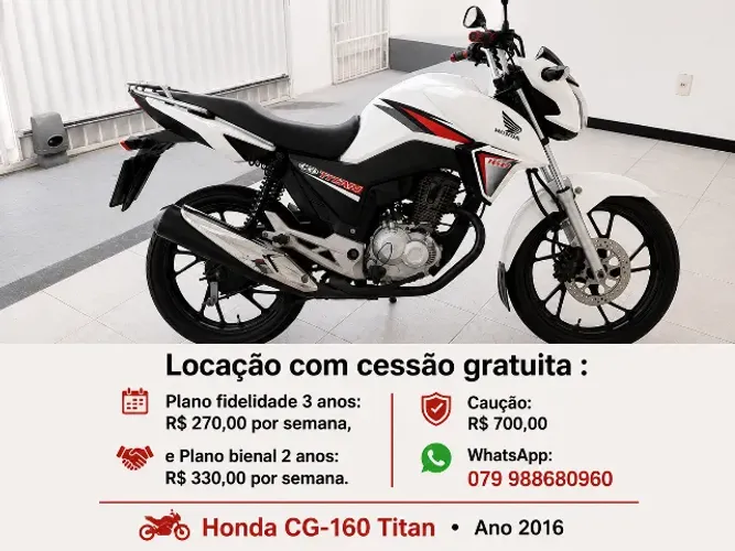 Vendo ou alugo com cessão gratuita: Honda CG 160 Fan, ano 2018