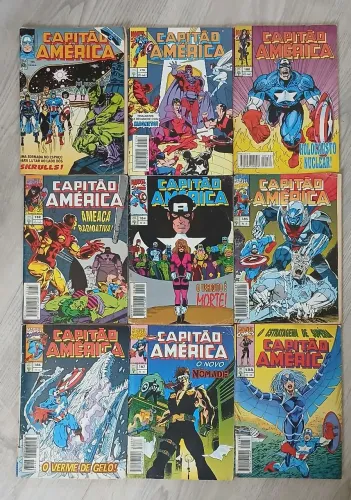 Gibis Capitão América Abril - Lote com 9 edições (102 ao 188)