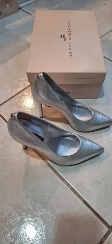 Sapato Scarpin Prata 33 Jorge Bischoff Novo