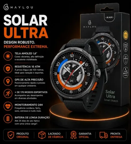 Haylou Solar Ultra Original Com Mais de 170 Modos Esportivos DESCRIÇÃO: