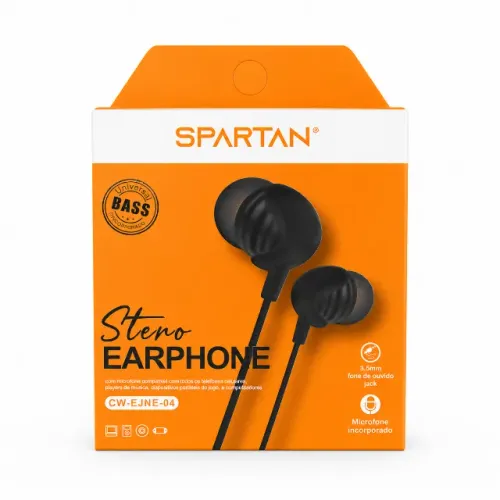 Fone De Ouvido Spartan Stereo Earphone CW-EJNE-04 P2 Com Microfone Graves Reforçados pode 