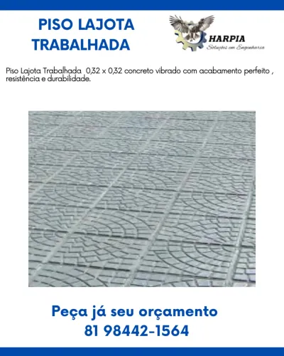 Lajota trabalhada  em concreto vibrado