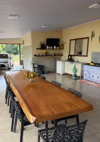 Mesa luxo Madeira angelim pedra 
