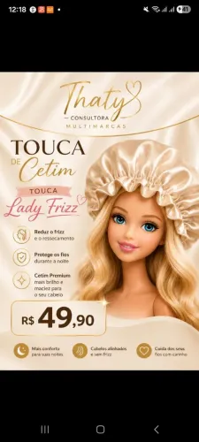 Touca de Cetim Lady Frizz