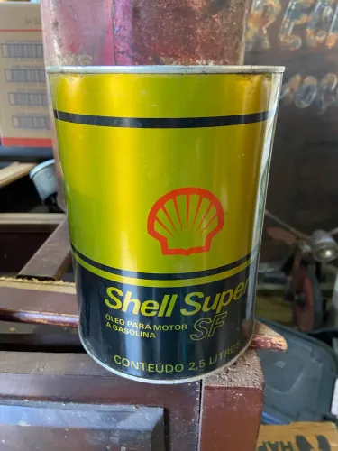Lata de óleo antiga da Shell