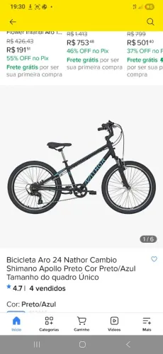 [Seminova] Bicicleta Aro 24 Nathor Apollo (Câmbio Shimano) - Preta/Azul