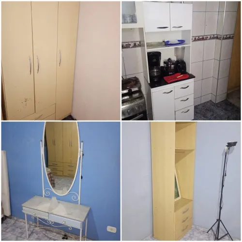 Lote armario, estante, guarda roupa e pentiadeira
