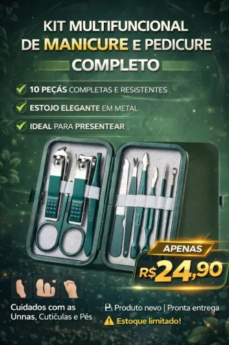 Kit 10 Peças Cuidados com a Unha