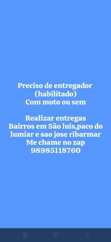 Preciso de motoboy com moto ou sem