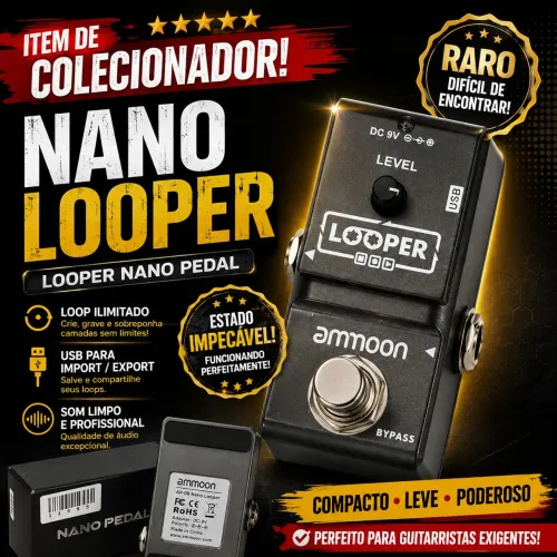 PedalLooper Ammoon Nano Looper Original c/ Caixa - Impecável