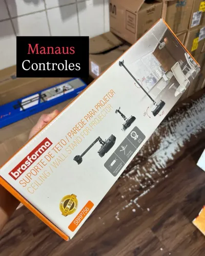 Suporte de Teto para Projetor Branco / Preto 3 em 1 - Promoção