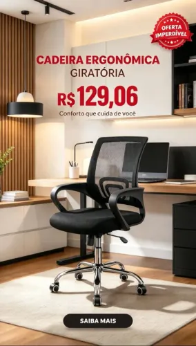 Cadeira Escritório Ergonômica Giratória Oficial Begonia Mesh