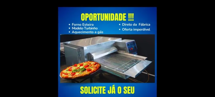 Fornos Esteiras a gás NOVOS direto de Fábrica 