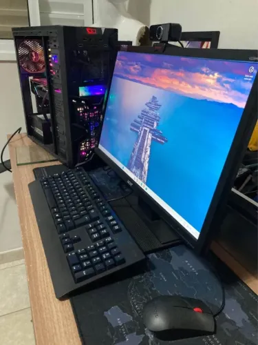 SETUP PC GAMER GTX1660 SUPER + I59600K | KIT MONITOR + TECLADO E MOUSE + WEBCAM