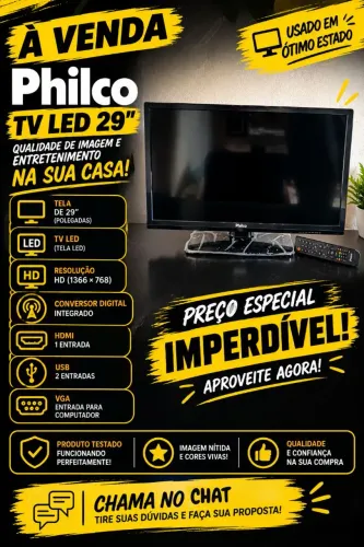 TV Philco 29" LED HD + Controle - Usado Funcionando Perfeitamente